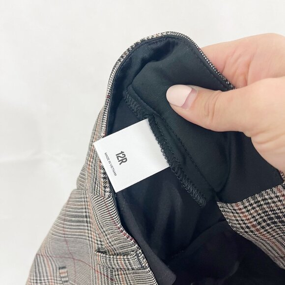 Express The Editor Black Brown & Tan Houndstooth Pants Wide Leg Size 12 - Picture 5 of 9